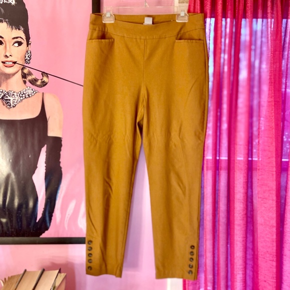 Chico's Pants - NWOT Chico’s Burnt Sienna Trouser High Waisted Button Embellishments Women 1.5 R
